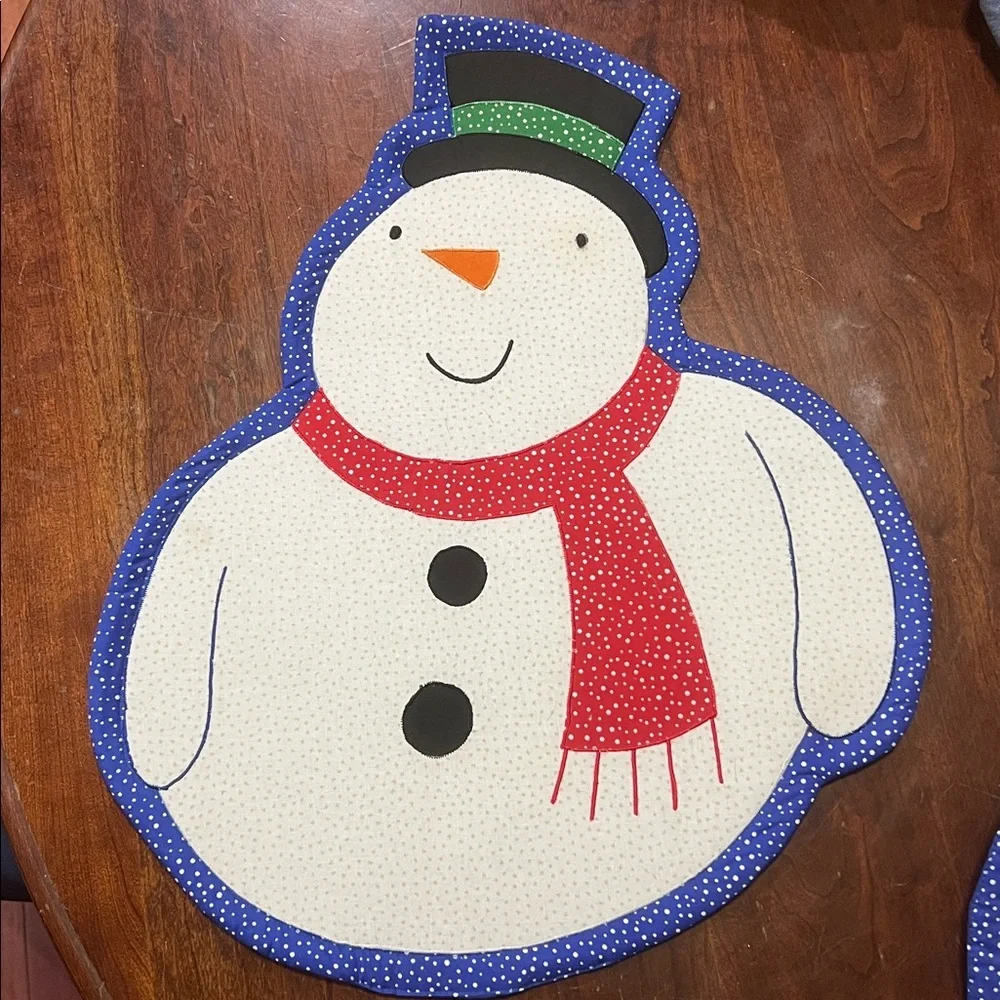 Festive Snowman Holiday Placemats - Set of 2
